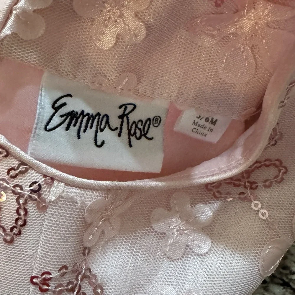 Emma Rose Pink Tulle Baby Party Wedding‎ Holiday Dress 3-6M NWT